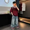 Nuevo Estilo Niños Tendencia Fútbol Manga Corta Jeans Ropa Marca de Moda Comercio Exterior Ropa Infantil Niños Conjunto de Verano