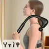 Massageador Multifuncional Transfronteiriço, Pistola de Massagem por Vibração, Pistola Elétrica de Percussão Manual para Fascia para Costas, Cintura e Coluna Cervical
