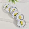 Estilo Europeo Hueso de China 12 Piezas Espresso Seis Tazas Seis Platillos Serie Limón Weijia Hogar Té de la Tarde Regalo de Oficina