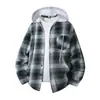 Producto destacado: Camisa de Manga Larga a Cuadros Unisex para Primavera y Otoño 2026, Corte Holgado, con Capucha, Bolsillo Único, Chaqueta Camisa de Moda Estilo Japonés y Coreano