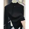 Camiseta base de punto Andi de terciopelo con cuello semi-alto, suéter cálido de manga larga para otoño e invierno, adecuado para usar como capa exterior