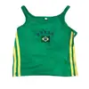 Verão 2024 Novo Y2K Europeu e Americano Feminino Sexy Verde Camisola Harajuku Streetwear Slim-fit Cropped
