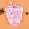 Baberos de Halloween para Mascotas Transfronterizos, Pajaritas para Perros y Gatos, Bufandas para el Cuello con Estampado de Calabaza y Fantasma para Decoración de Fiestas Festivas