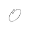 Anillo Abierto Sencillo y de Lujo de Acero de Titanio para Mujer, Anillo Elegante con Perla Redonda Pequeña de Acero de Titanio de 18 Quilates que No se Desvanece, Joyería de Mano de Moda