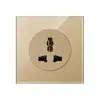 Indicador LED con interruptor Enchufe británico Pie cuadrado Agujero cuadrado interruptor Panel de vidrio 13A Hong Kong Enchufe estándar británico