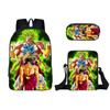 Nueva mochila escolar de Dragon Ball para estudiantes transfronteriza, mochila periférica de anime de tres piezas, estuche de lápices de una sola capa, bolso de hombro pequeño de poliéster