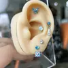 F136 Titânio de Grau Médico para Implante Stud de Orelha Fundo Plano Rosca Interna Zircônia Ultra Brilho Stud de Orelha Livre Stud de Orelha