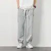 Calça jeans masculina estilo americano, lavagem de rua desgastada, para primavera e outono, corte reto solto, calça longa estilo high street europeu e americano