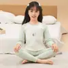 Conjunto de ropa interior térmica de otoño para niños, pijama de algodón puro para niños, conjunto de ropa interior cálida para niñas, suéter de algodón como capa base para niños pequeños y bebés