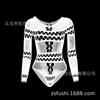 Medias de lencería sexys Top tubo de comercio exterior europeo y americano Mono bikini Falda de malla de manga larga w482