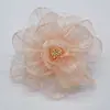 45/90mm Acessórios de Flor de Fio de Seda Rede de Fio Acessórios de Flor com Borda Queimada Flor de Tecido Artesanal Acessórios para Penteado DIY