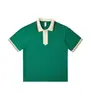 Camisa Polo de Piqué para Hombre, Estilo Nuevo, 240g, Media Cremallera, Bloques de Color, Manga Corta, Moderna, Transpirable, Diseño Bordado
