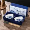 Boa Sorte Cerâmica Louça Tigela de Presente Porcelana Azul e Branca Lembrança Presente Prático Evento de Inauguração Drenagem Presente