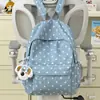 Mochila minimalista de estilo japonés, inspirada en la dopamina, con lunares coloridos: una mochila escolar elegante, informal, ligera y de gran capacidad para estudiantes de secundaria