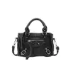 2026 Outono Inicial Nova Bolsa Transversal da Moda Tendência Personalidade Garota Spicy Nicho Bolsa Boston Retrô Jeans Bolsa de Motociclista
