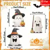 Decoración de Calabaza Fantasma Gato Negro de Madera para Halloween Habitación Escritorio Decoraciones Festivas Artesanías de Madera