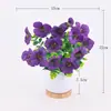 Flores Artificiales Transfronterizas de Amazon Eucalipto Pensamiento Flores de Simulación Arreglo Floral Decoración del Hogar Adornos de Plantas Creativos