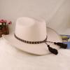 Chapéu de Cavaleiro Masculino e Feminino de Outono e Inverno Quente da Amazônia Transfronteiriço Feltro Corcunda de Lã Ajustável Chapéu de Cowboy Ocidental