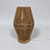 Lámpara de Mesa Retro Moderna para Sala de Estar Tatami Simple Lámpara de Bambú Tejido para el Hogar Estilo Chino Nuevo Lámpara de Mesita de Noche de Bambú Creativa y Práctica