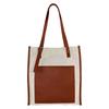 Bolsa de Mão Fashion Patchwork PU Personalizado Bolsa de Lona Bolsa de Ombro Retro de Tecido Oxford para Mulheres Bolsa de Mão Bolsa de Lona de Etiqueta de Couro de Alta Qualidade