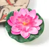 Flor de Loto Artificial de 10 cm Flor Falsa Decoración Flotante para Estanque Pecera Atrezo Decoración para Pecera de Sala de Estar Hoja de Loto de PU Flor de Loto Falsa