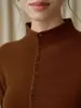 Suéter de Punto Francés con Cuello Alto para Mujer, Otoño 2026, Top de Capa Base de Alta Gama