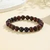 Joias da Moda Europeias e Americanas de Venda Quente Transfronteiriça Pulseira de Pedra Natural de 8mm Pulseira de Pedra Olho de Tigre Ametista Ágata Joias