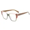 Nuevas gafas TR90 anti-luz azul para mujer, color caja, lente plana, tendencia transfronteriza, combinación de colores, gafas para miopía