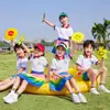 Uniformes Escolares Primários, Conjuntos de Manga Curta de Verão, 61 Uniformes da Turma de Cheerleading, Uniformes de Jardim de Infância, Uniformes de Performance de Coro Estilo Chinês