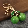 Llavero de Cereza con Purpurina, Colgante de Aleación de Fruta Simulada, Linda Decoración de Bolso para Niñas, Pequeño Regalo Creativo en Stock