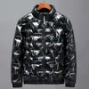Ropa Brillante Resistente al Frío para Hombre Corta 2022 Nueva con Cuello Alto Estampada Ligera Estudiante Pareja Tendencia Invierno Temporada de Hombre Chaqueta