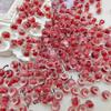 Cuentas de arroz transparentes con núcleo floreciente de tinta de 4 mm, sueltas, hechas a mano, para pulseras y collares, material de horquilla antigua.
