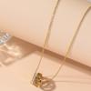 Colar pingente de três aros de aço titânio moda feminina simples aço inoxidável joias atacado comércio transfronteiriço corrente clavicular quente