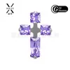 Clavo de Labio de Titanio Incrustado F136 Zirconia de Grado 5A Pendientes de Aro para Lóbulo de la Oreja Clavo para Hélice de la Oreja Titanio G23 Clavo de Labio con Rosca Interna