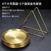 Prato Redondo de Aço Inoxidável Coreano Conjunto de Pratos Gold Bone com Suporte de Armazenamento Prato para Ossos Prato de Lanche Prato de Ferro