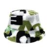 Sombrero de Peluche con Letras de Colores, Sombrero de Pescador, Cálido Sombrero de Cubo para Otoño e Invierno