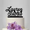 Tarjeta de inserción para pastel acrílica con nombre y fecha de pareja personalizada, elegante tarjeta de inserción para pastel de boda, decoraciones para pastel