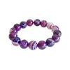 Pulsera de Ágata Morada Natural para Hombres y Mujeres, Pulsera de Cuentas Diy, Moda de Lujo Ligero Suministro Mayorista