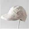 Nuevo Boina de Malla Plisada con Cúpula para Mujer, Estilo Retro Simple, Sombrero de Artista Versátil para el Sol