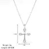 Collar Cruzado Más Vendido en Aliexpress Transfronterizo para Mujer, Cadena para Clavícula de Acero de Titanio con Colgante de Circonita Colorida Versátil de Lujo Ligero