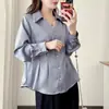 [Especial] 100kg Nova Blusa Elegante de Outono Antecipado com Decote V, Cintura Marcada e Mangas Longas para Meninas Curvilíneas, Blusa Estilosa para o Trabalho 1060