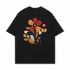 Camiseta de Algodón Pesado con Estampado, Nueva de Verano 2025 Manga Corta Suelta Streetwear para Hombres y Mujeres