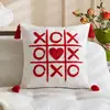 Funda de Almohada para Pareja Seleccionada Cuidadosamente Transfronteriza con Bordado de Toalla Roja, Bordado de Corazón Rosa, Funda de Almohada de Amor para el Día de San Valentín