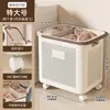 Cesta de Lavandería para el Hogar, Cesta de Almacenamiento para Ropa Sucia, Alta Apariencia, Baño, Cuarto de Ducha, Divisor, Portaropa Móvil, Cesta de Lavado