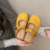 Novos Estilos de Sapatos Mary Jane, Sandálias e Chinelos para a Primavera e Verão de 2025, Sapatos Birkenstock Franceses de Solado Macio, Meia-Chinelos com Biqueira para Mulheres Usarem na Rua