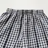 Conjunto de Dos Piezas Nuevo para Niñas: Top Estilo Coreano con Mangas Abullonadas y Pantalones de Cuadros con Encaje