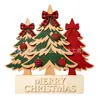 Letrero de madera de árbol de Navidad de una pieza colgante, Colgador de puerta de decoración navideña, Adorno de madera festivo impreso en UV, Transfronterizo
