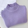 [Pronta Entrega Suéter Coreano para Meninas Grosso Outono e Inverno Novo Estilo Infantil Gola Alta Camisa de Base Bebê Moda Branco