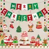 Banner Navideño Transfronterizo Feliz Navidad Set de Decoración Colgante en Espiral Decoración para Pasteles Decoraciones para Fiestas
