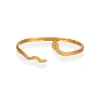 Moda Ins Europeia e Americana Estiloso Popular Pulseira Joia Feminina Aço Inoxidável Banhado 18K Nicho Xadrez Cobra Pulseira Aberta